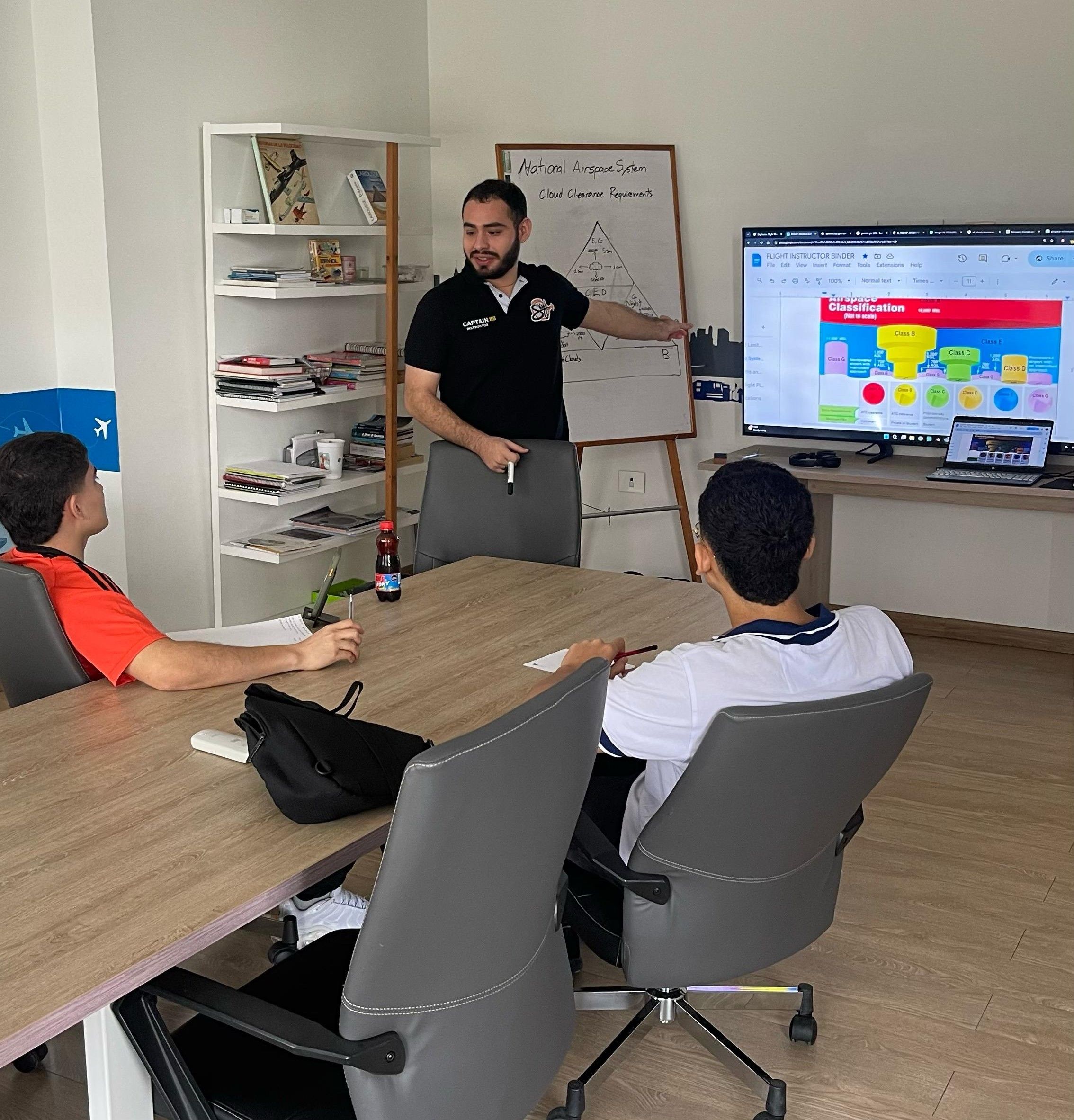 Students attending an Aeronautical Foundation Program classroom session