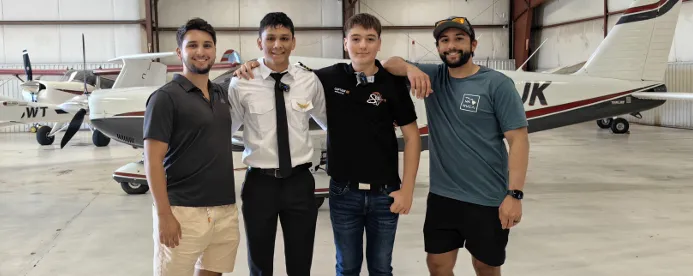 Sky Aviation Club team with aircraft